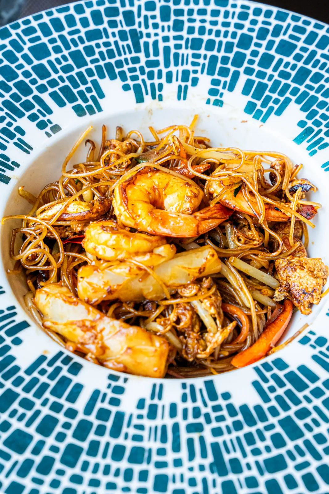 Nouilles sautées aux crevettes